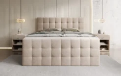 Boxspringbett Ascot in Strukturstoff mit Stauraum