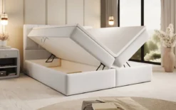 Boxspringbett Aurelia Bouclé mit Stauraum