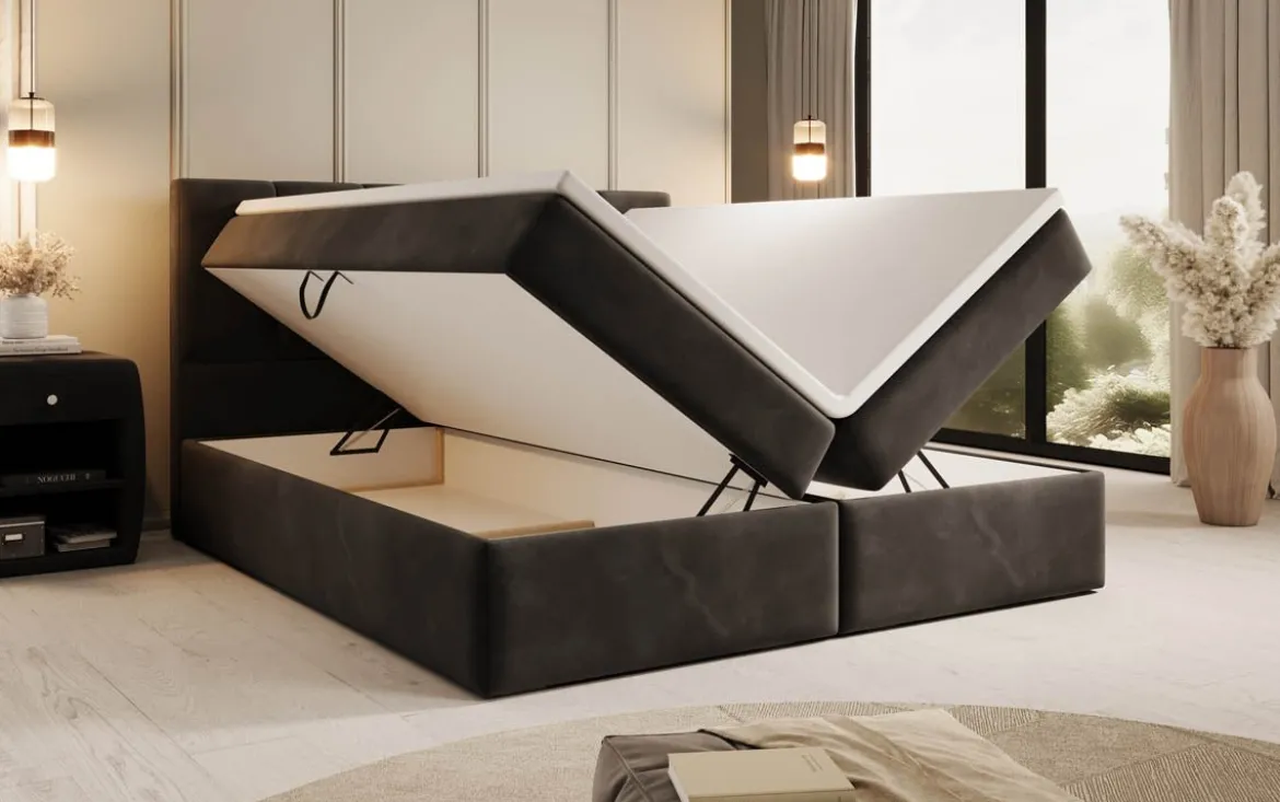 Boxspringbett Aurelia Samt mit Stauraum