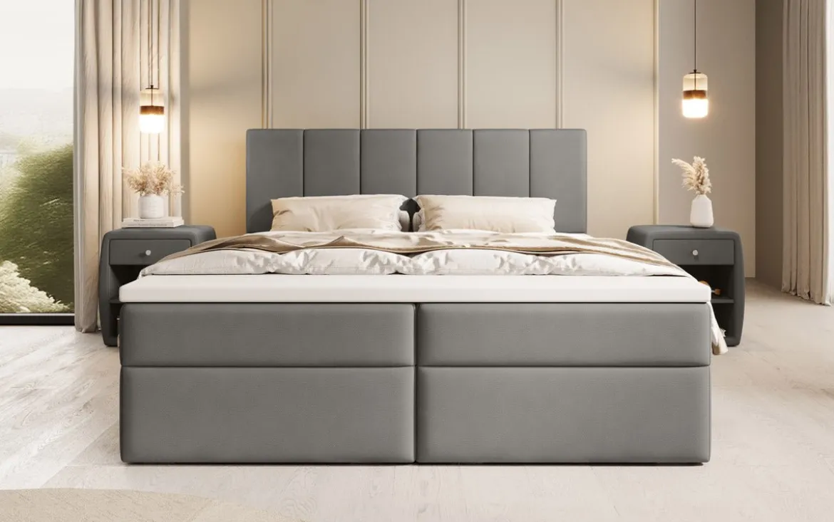 Boxspringbett Aurelia Stoff mit Stauraum