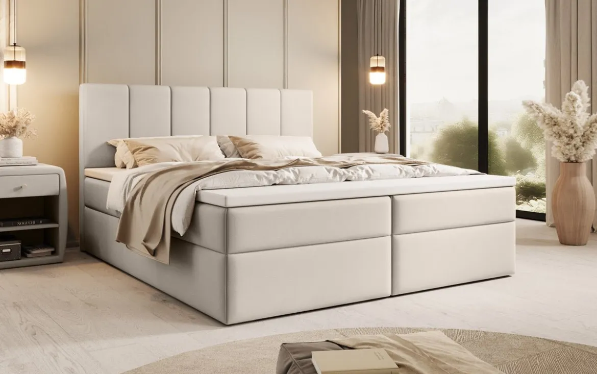 Boxspringbett Aurelia Stoff mit Stauraum