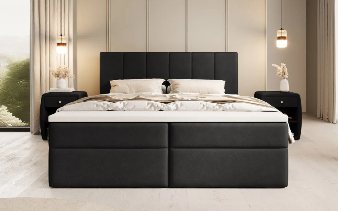 Boxspringbett Aurelia Stoff mit Stauraum