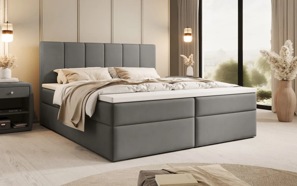 Boxspringbett Aurelia Stoff mit Stauraum