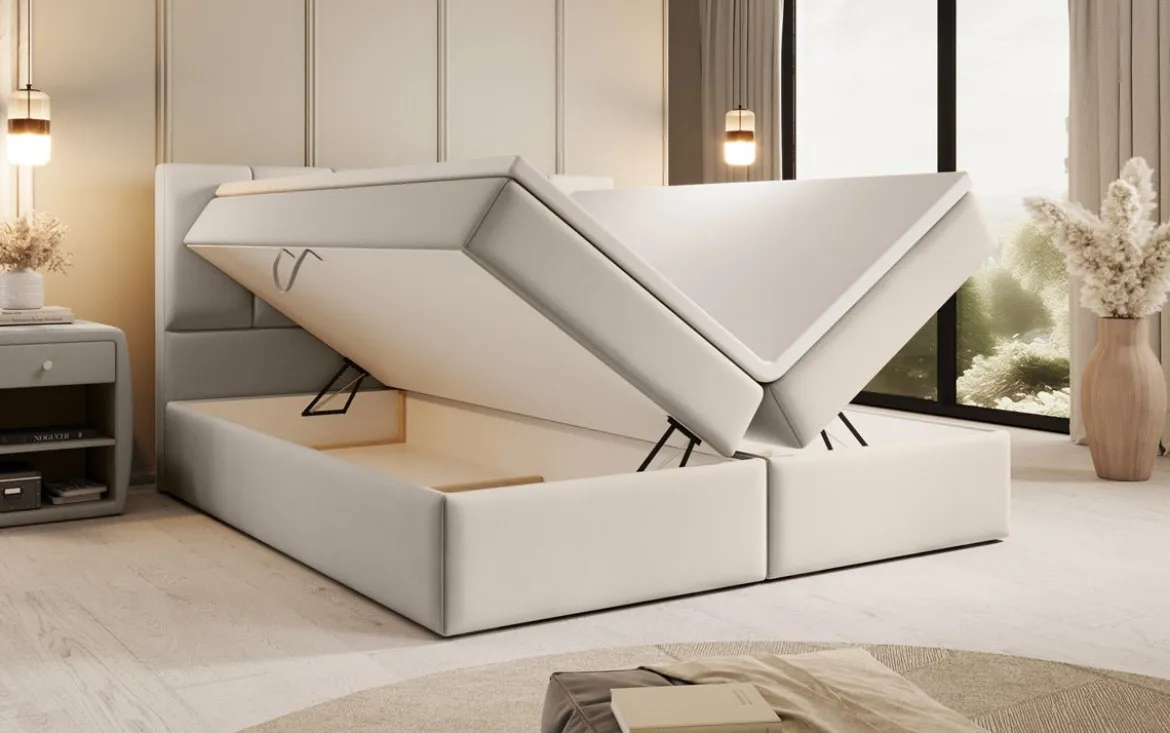 Boxspringbett Aurelia Stoff mit Stauraum