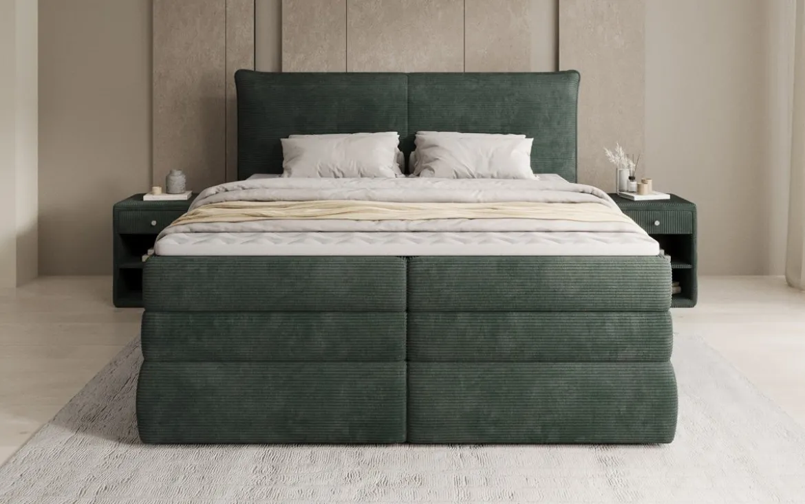 Boxspringbett Avelora mit Stauraum in Cord