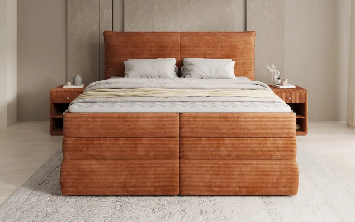 Boxspringbett Avelora mit Stauraum in Cord