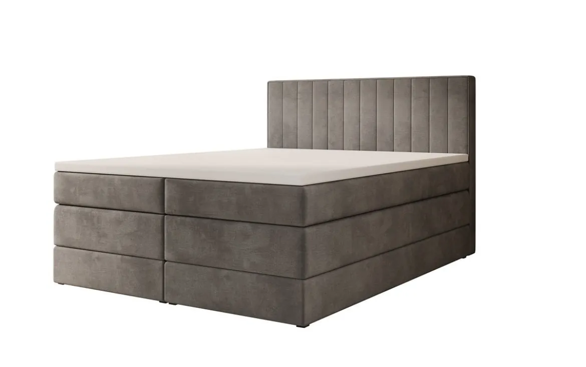 Boxspringbett Avera mit Stauraum in Samt