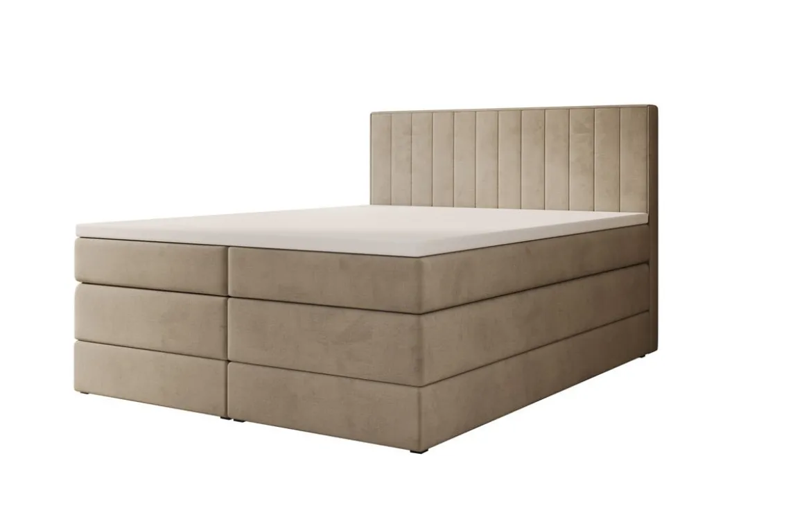 Boxspringbett Avera mit Stauraum in Samt