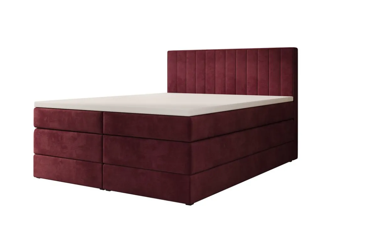 Boxspringbett Avera mit Stauraum in Samt