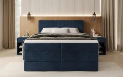 Boxspringbett Avera mit Stauraum in Samt