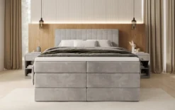 Boxspringbett Avera mit Stauraum in Samt