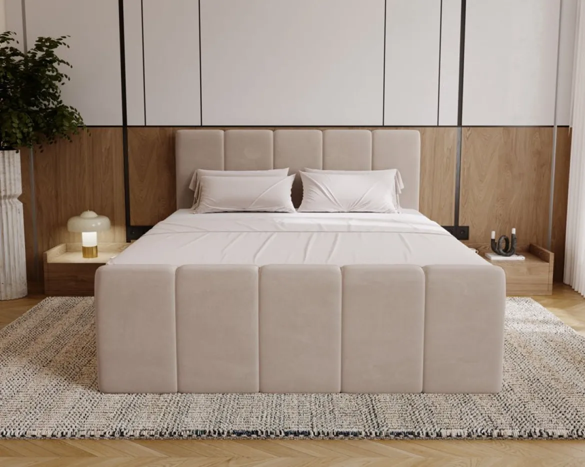 Boxspringbett Bergamo Samt mit Stauraum