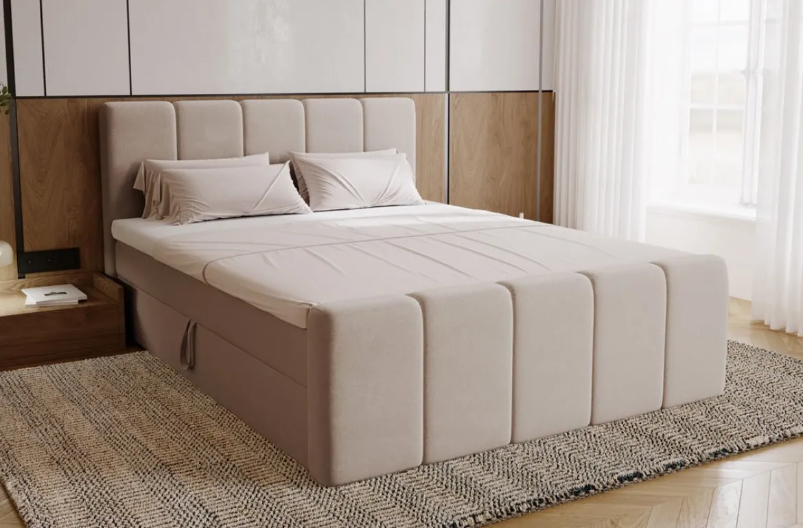 Boxspringbett Bergamo Samt mit Stauraum