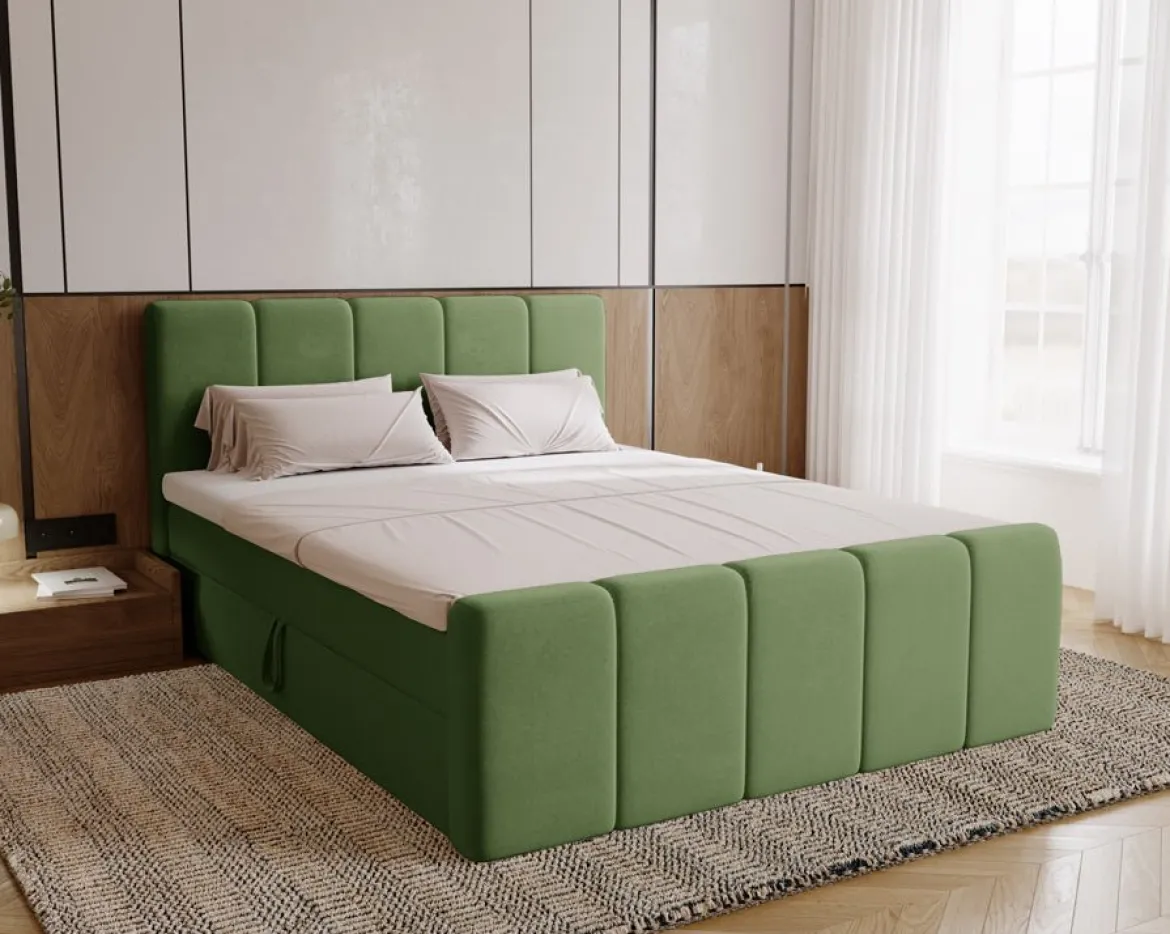 Boxspringbett Bergamo Samt mit Stauraum