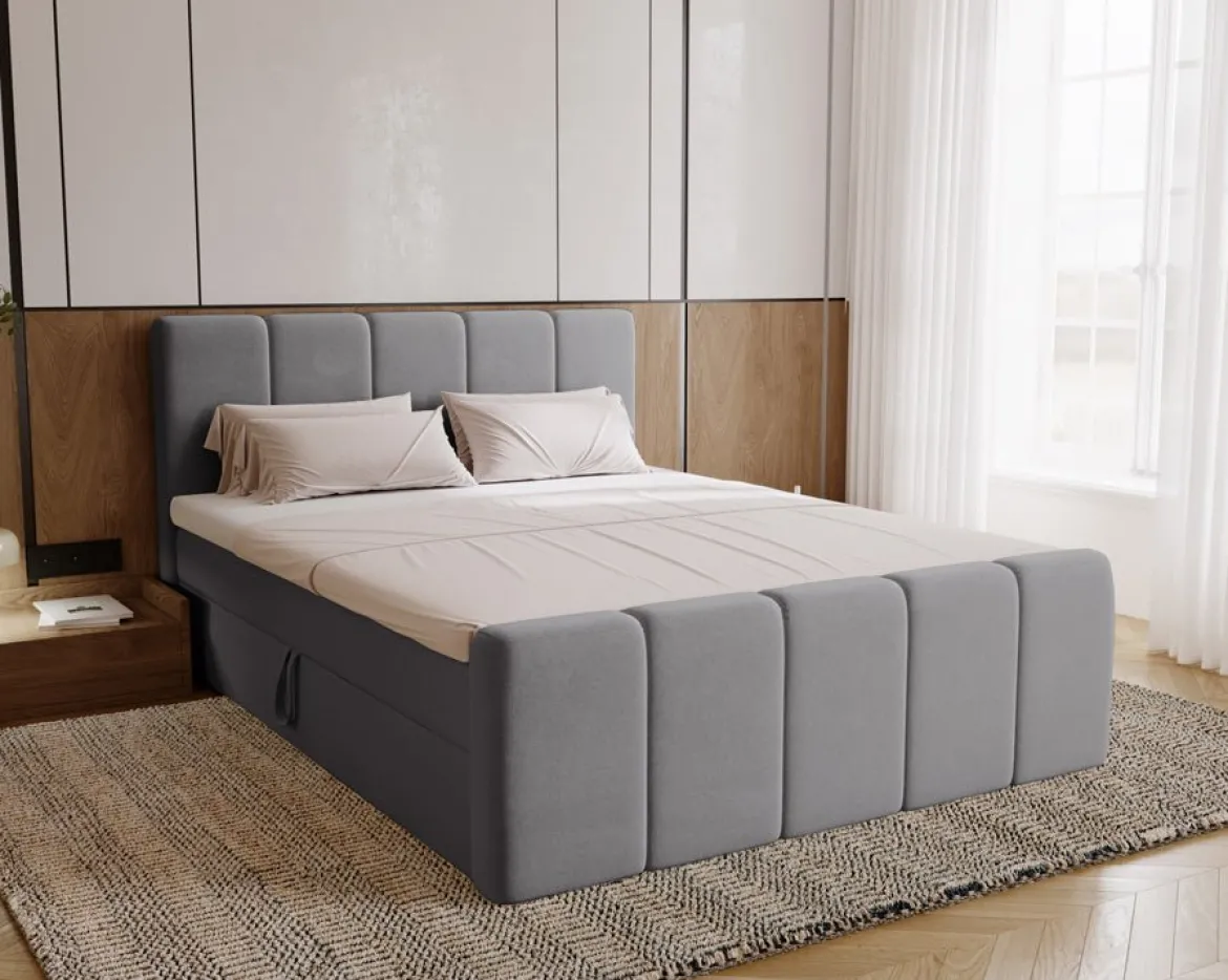 Boxspringbett Bergamo Samt mit Stauraum
