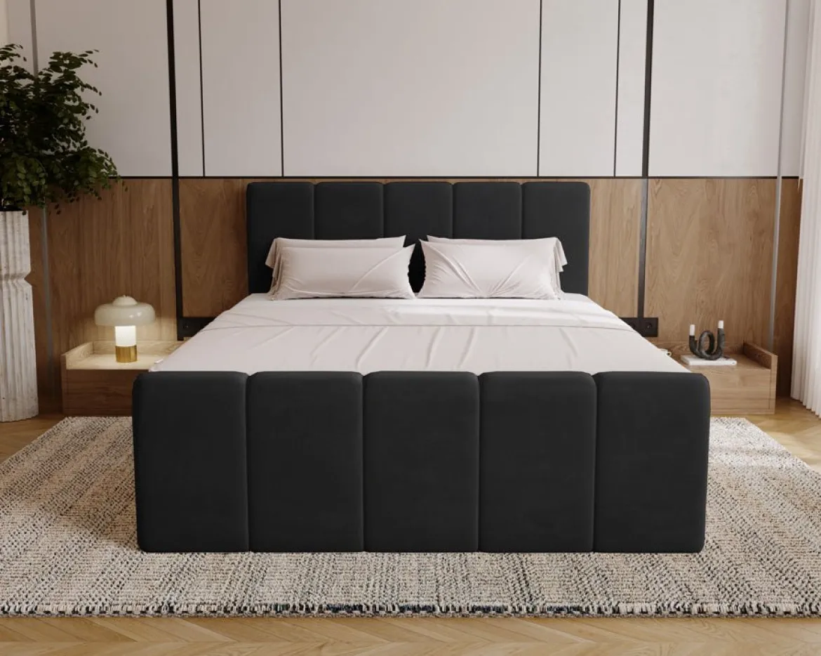 Boxspringbett Bergamo Samt mit Stauraum