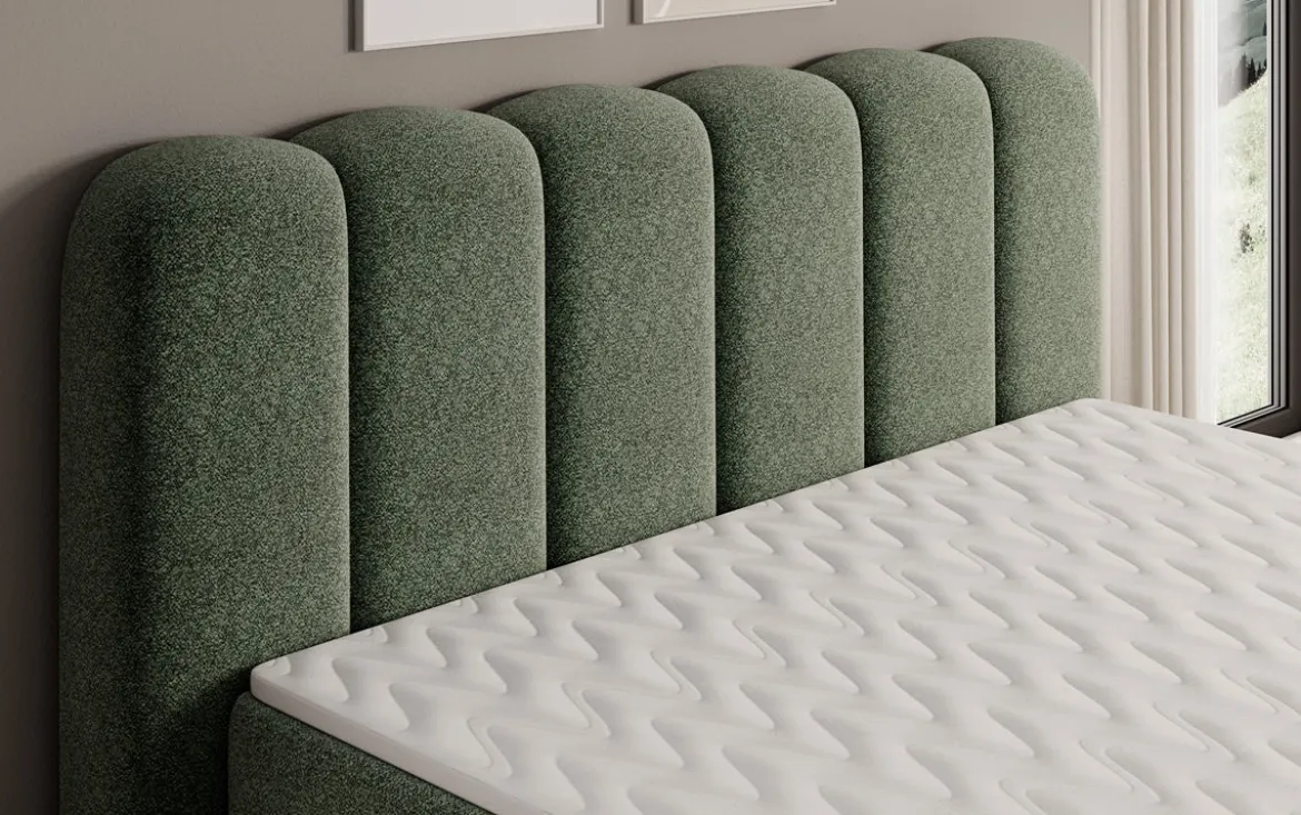 Boxspringbett Bologna in Strukturstoff mit Stauraum