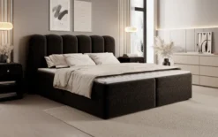 Boxspringbett Bologna in Strukturstoff mit Stauraum