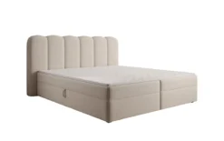 Boxspringbett Bologna in Strukturstoff mit Stauraum