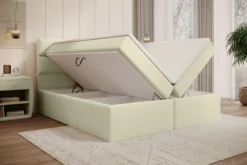 Boxspringbett Carito Bouclé mit USB und Stauraum