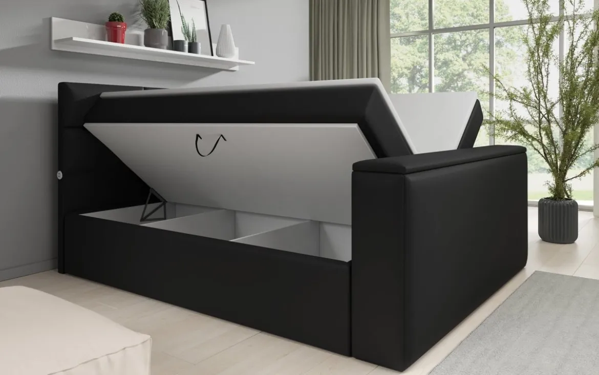 Boxspringbett Carito mit TV Lift, USB und Stauraum