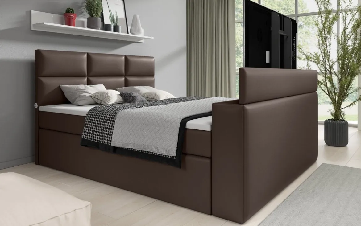 Boxspringbett Carito mit TV Lift, USB und Stauraum