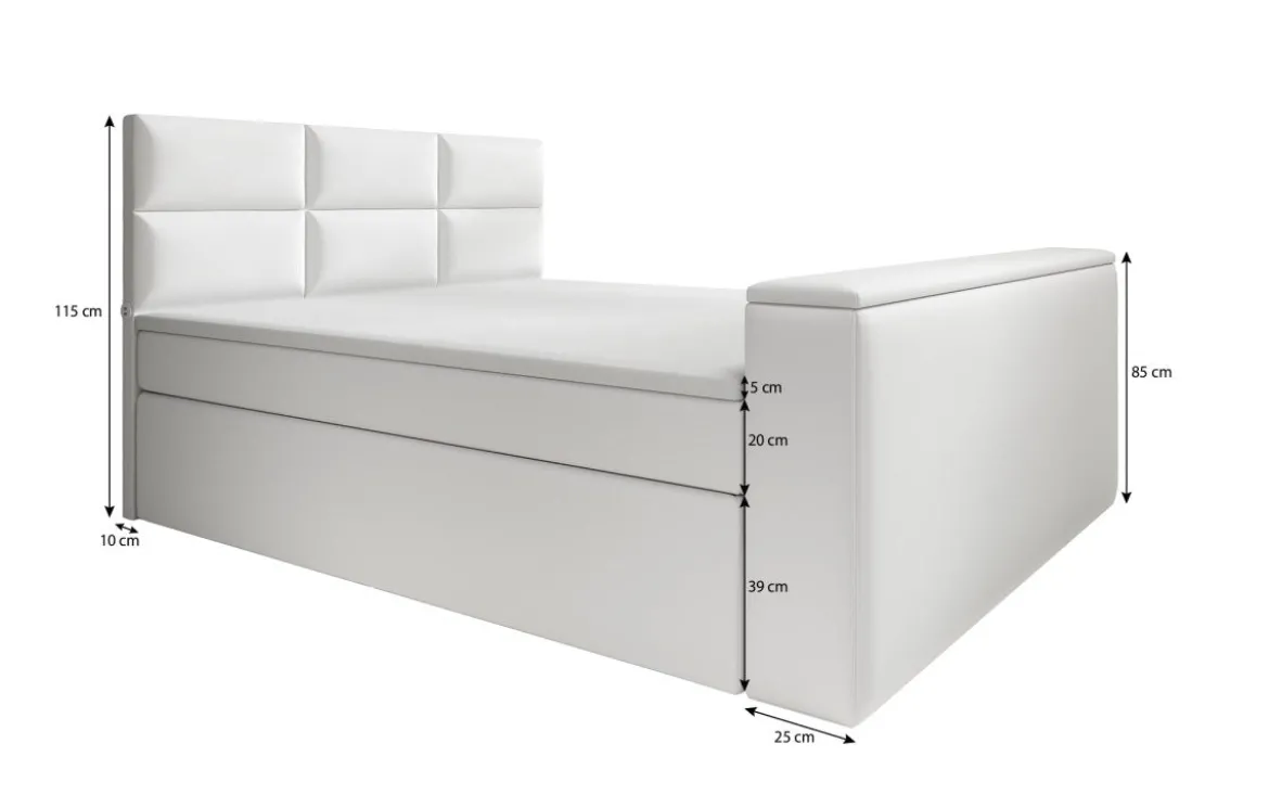 Boxspringbett Carito mit TV Lift, USB und Stauraum