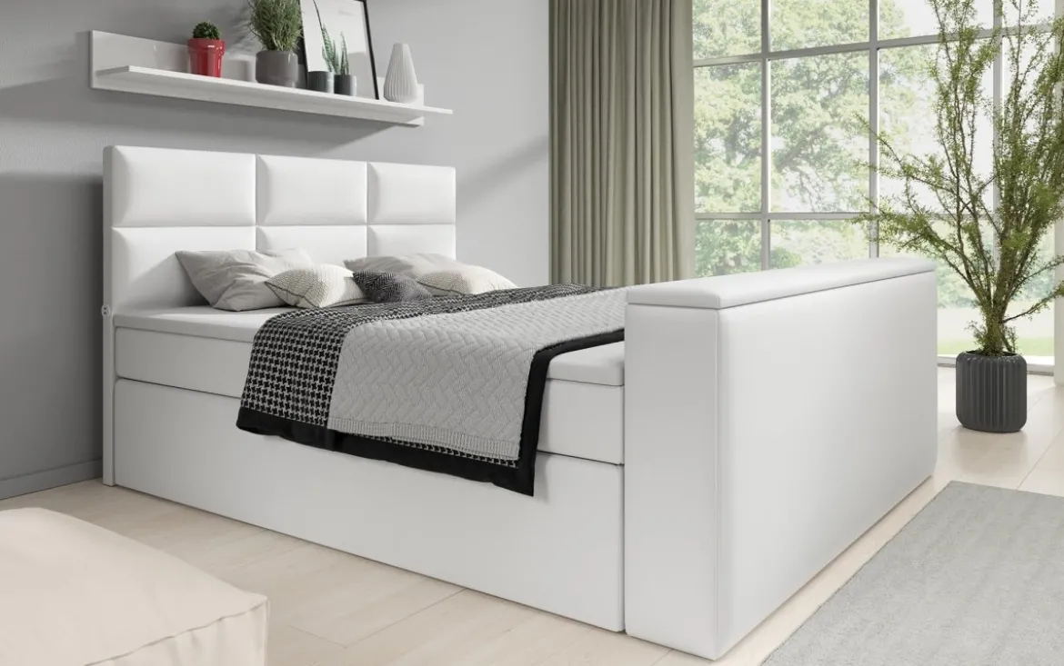 Boxspringbett Carito mit TV Lift, USB und Stauraum