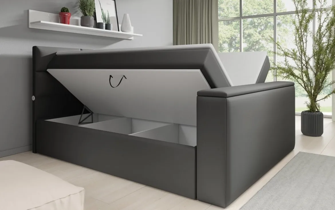 Boxspringbett Carito mit TV Lift, USB und Stauraum