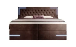 Boxspringbett Carlotta mit LED, Stauraum und USB (Samt)