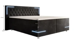 Boxspringbett Carlotta mit LED, Stauraum und USB (Samt)