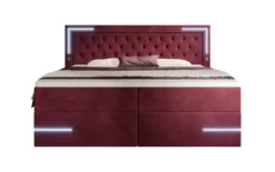Boxspringbett Carlotta mit LED, Stauraum und USB (Samt)
