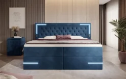Boxspringbett Carlotta mit LED, Stauraum und USB (Samt)