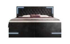Boxspringbett Carlotta mit LED, Stauraum und USB (Samt)