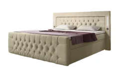Boxspringbett Charme mit LED, USB und Stauraum (4 Schubladen)