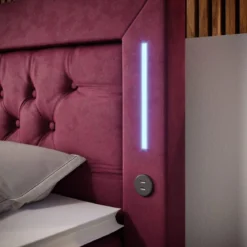 Boxspringbett Charme mit LED, USB und Stauraum (4 Schubladen)