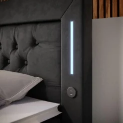 Boxspringbett Charme mit LED, USB und Stauraum (4 Schubladen)