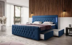 Boxspringbett Charme mit LED, USB und Stauraum (4 Schubladen)