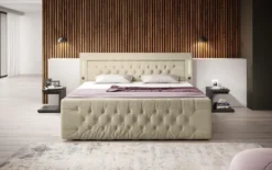 Boxspringbett Charme mit LED, USB und Stauraum (4 Schubladen)