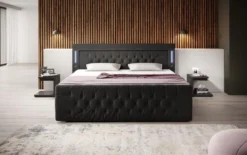 Boxspringbett Charme mit LED, USB und Stauraum (4 Schubladen)