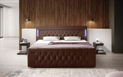 Boxspringbett Charme mit LED, USB und Stauraum (4 Schubladen)