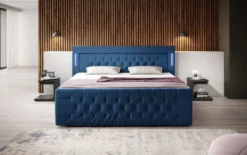 Boxspringbett Charme mit LED, USB und Stauraum (4 Schubladen)
