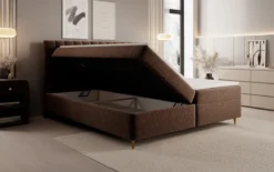 Boxspringbett Chelsea in Strukturstoff mit Stauraum