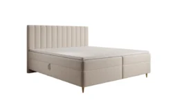 Boxspringbett Chelsea in Strukturstoff mit Stauraum