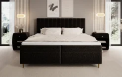 Boxspringbett Chelsea in Strukturstoff mit Stauraum