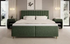 Boxspringbett Chelsea in Strukturstoff mit Stauraum