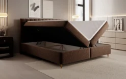 Boxspringbett Chelsea in Strukturstoff mit Stauraum