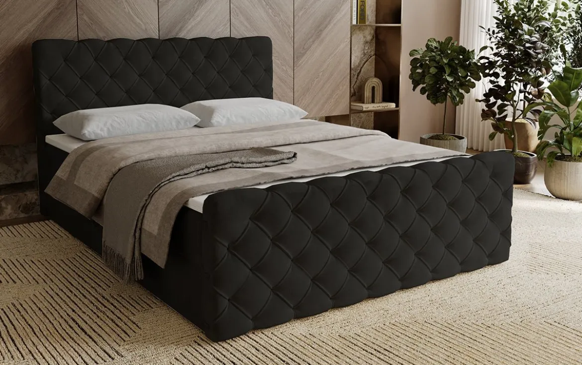 Boxspringbett Chester Samt mit Stauraum