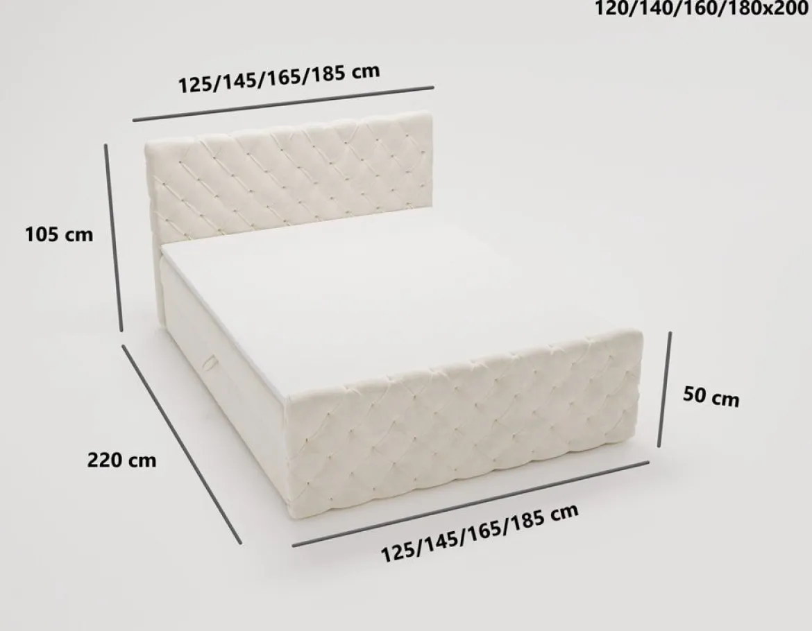 Boxspringbett Chester Samt mit Stauraum