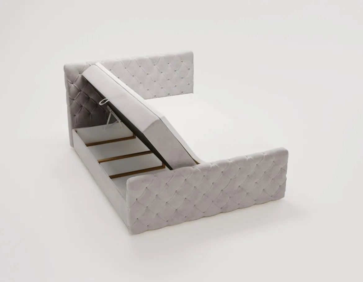 Boxspringbett Chester Samt mit Stauraum